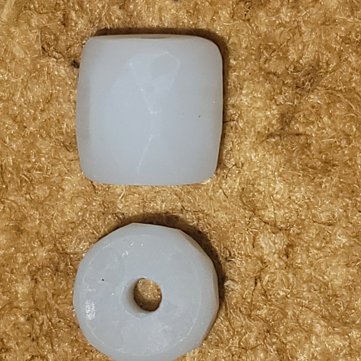 White, "Russian" Facet Beads ~9x9mm (10 count)