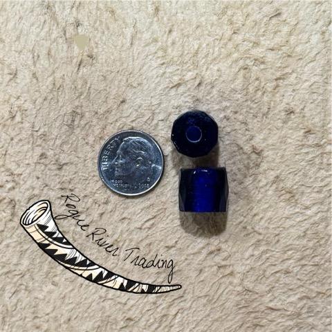 Cobalt Blue, "Russian" Facet Beads ~13x13mm (10 count)
