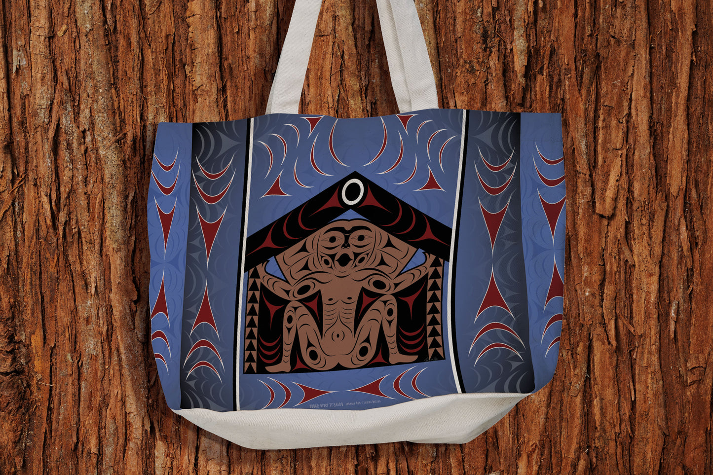 "Fatherhood is Sacred" Canvas Tote, 20"x16" by Johnnie Bob