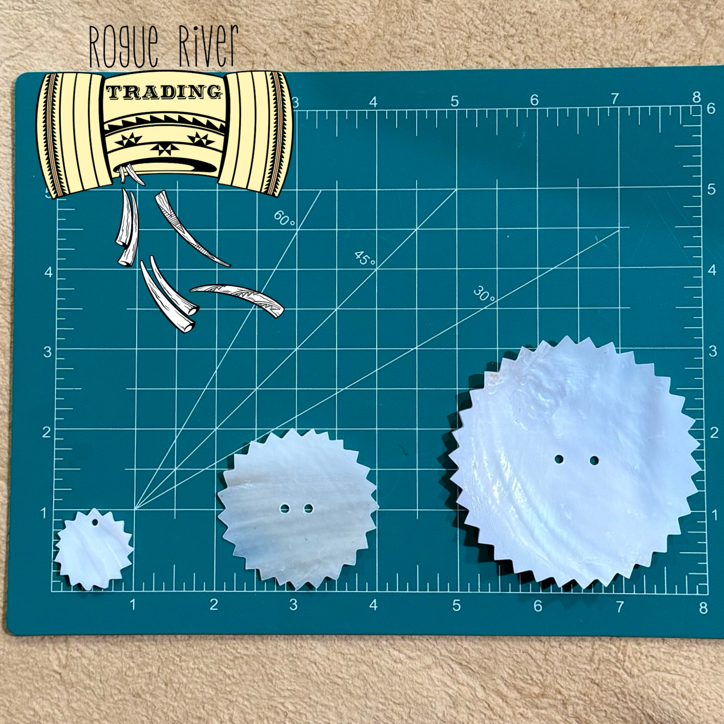 Mother of Pearl Shell Discs, 3 sizes