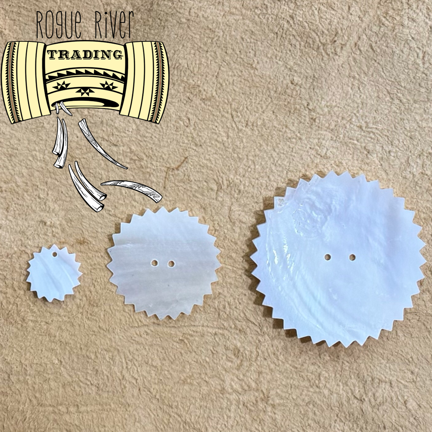 Mother of Pearl Shell Discs, 3 sizes