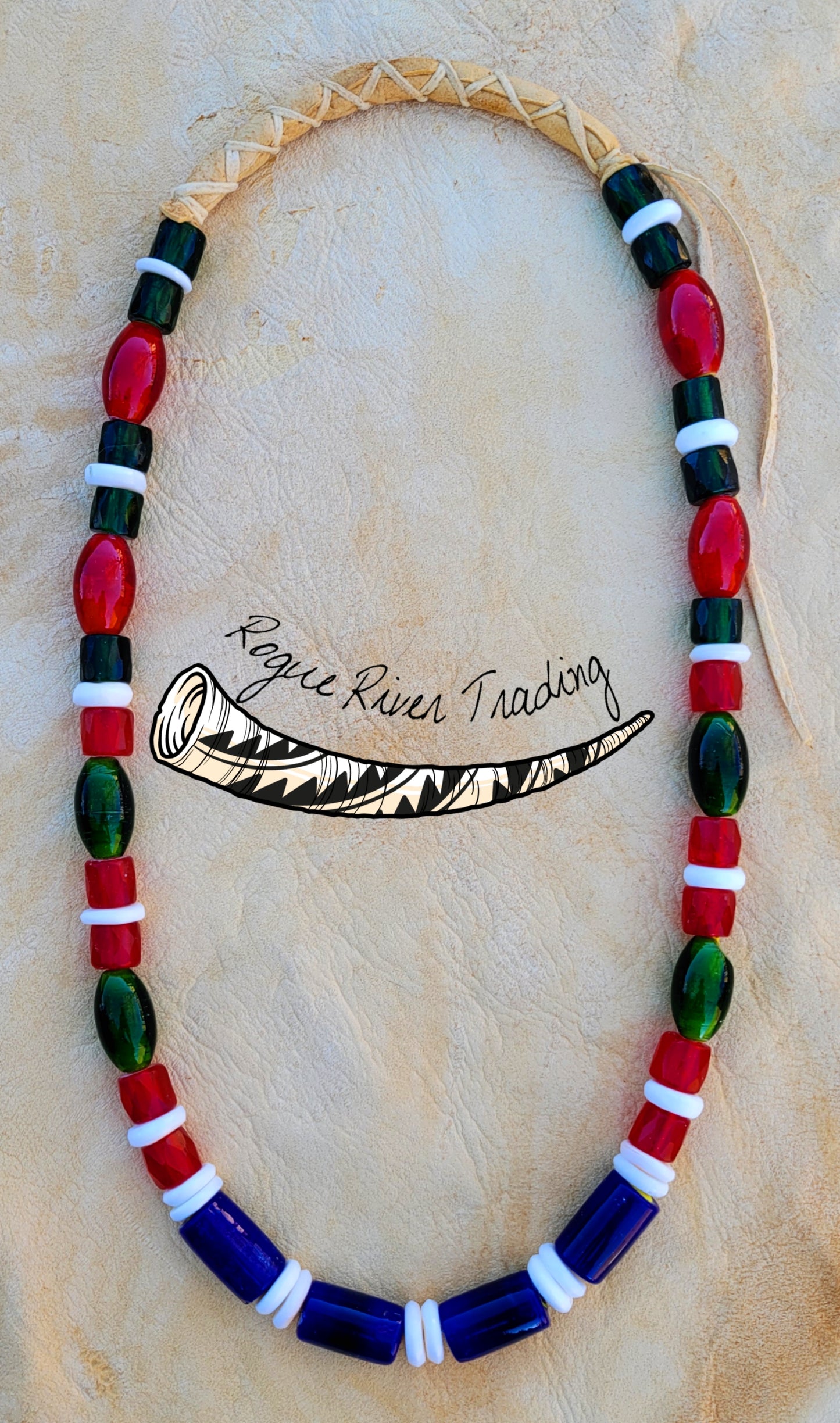 1 of a Kind Necklaces made with Rogue River trade beads.