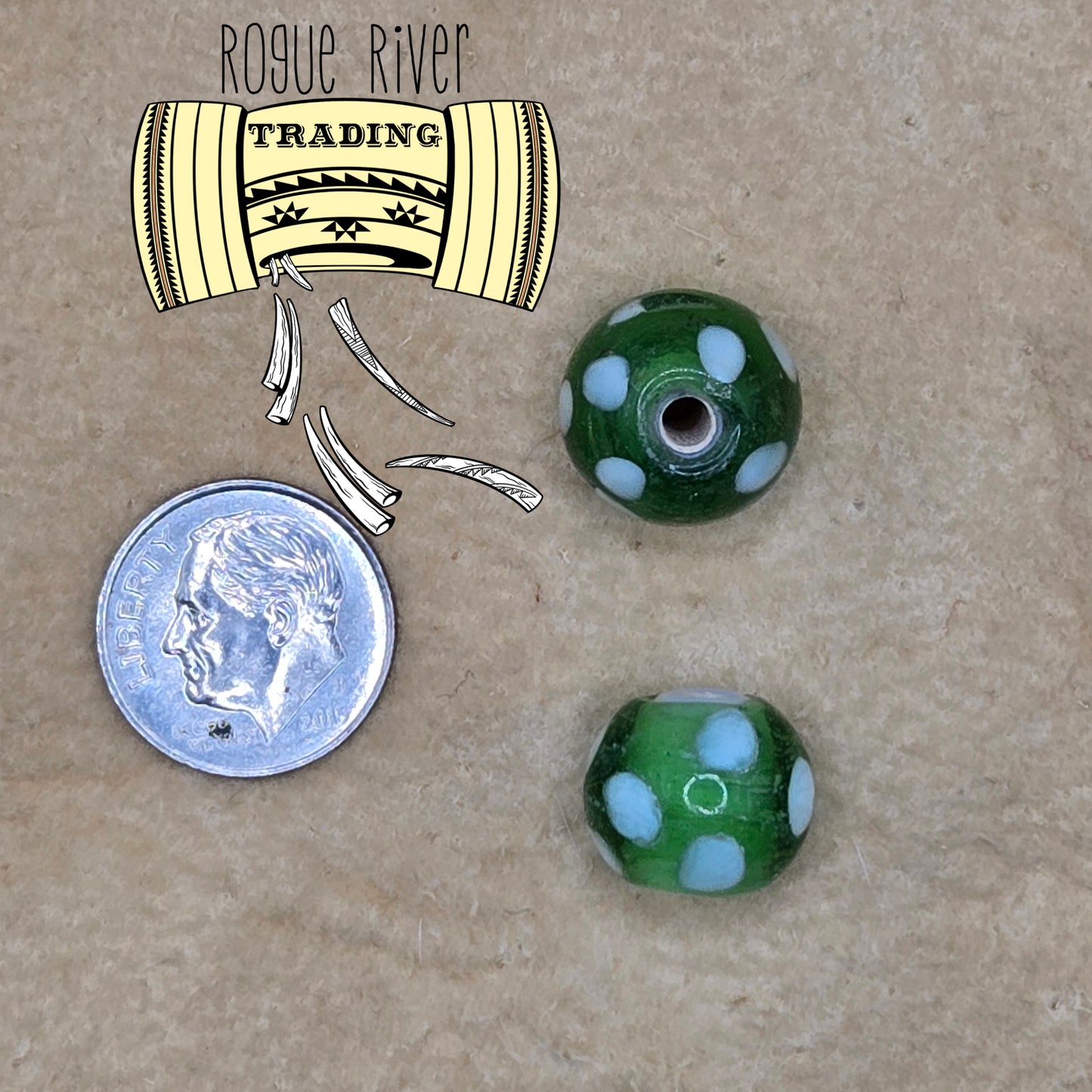 Transparent Green skunk "eye bead" Round 12mm (10 count)