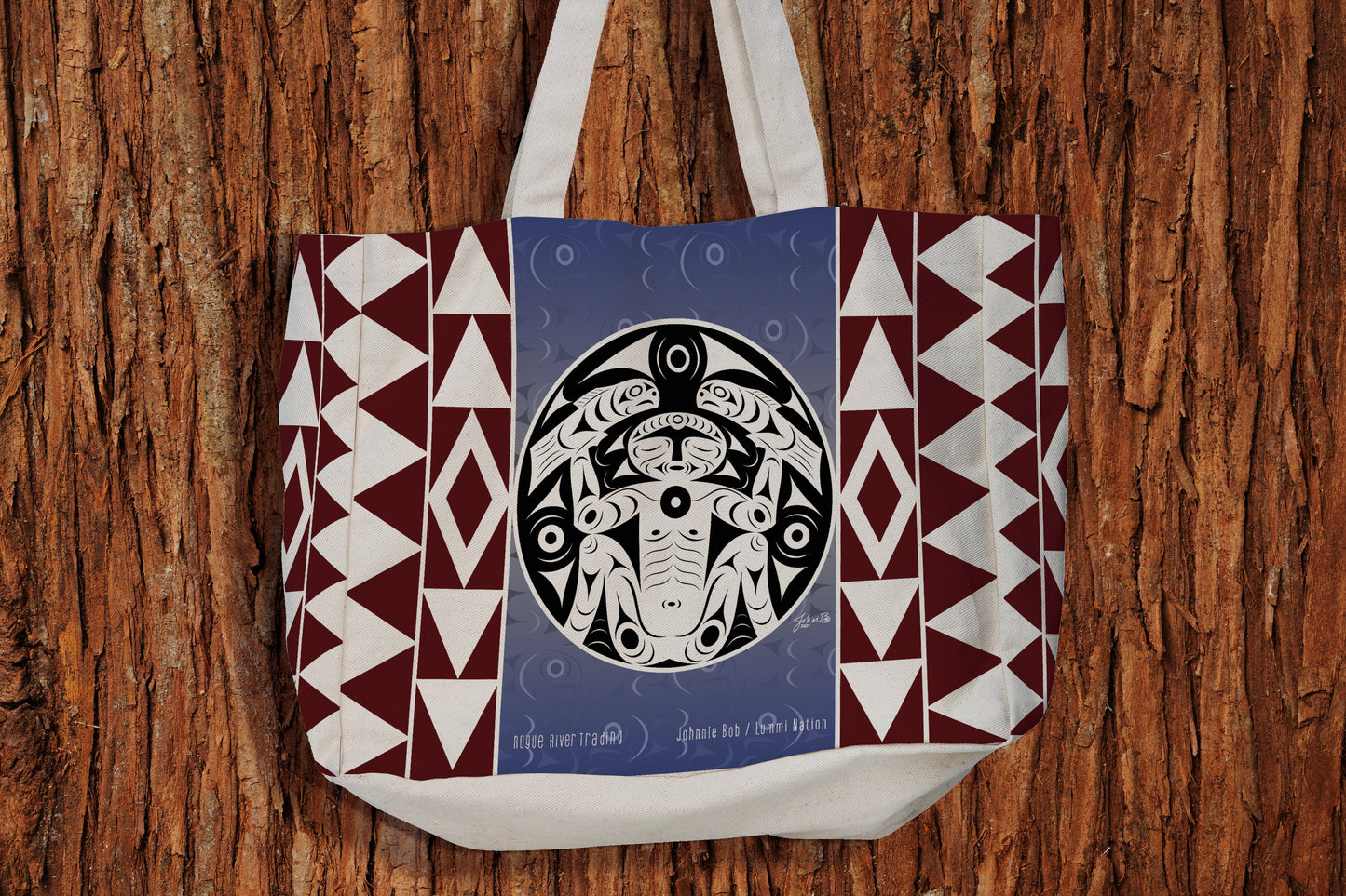 "Spindle Whorl" Canvas Tote, 20"x16", by Johnnie Bob