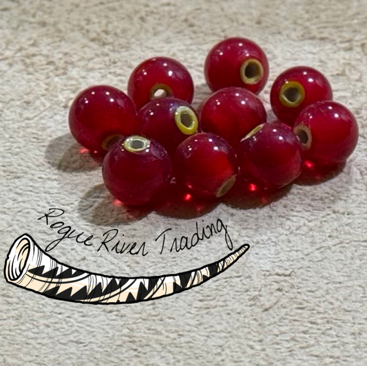 Red with Yellow Core "Hudson Bay" Round 15mm (10 count)