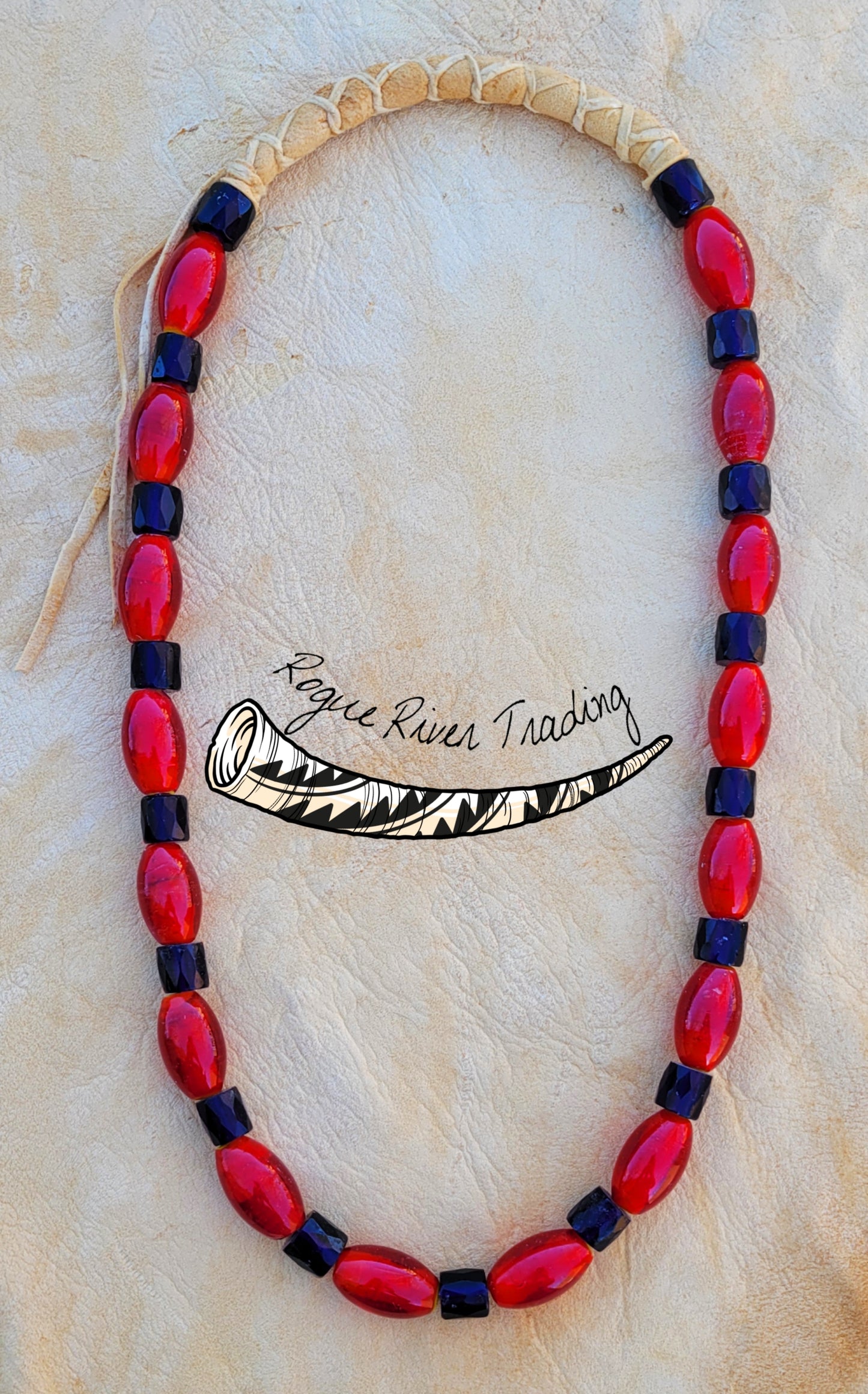 1 of a Kind Necklaces made with Rogue River trade beads.